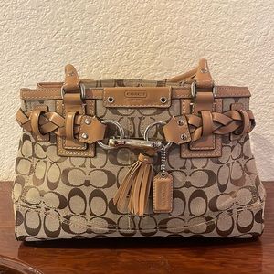Coach bag with different shades of brown
